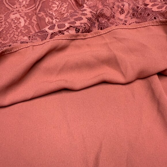 Women's TAYLOR & SAGE Pink Floral Lace Baby Doll Sleeveless Top - Size Large - Picture 4 of 8